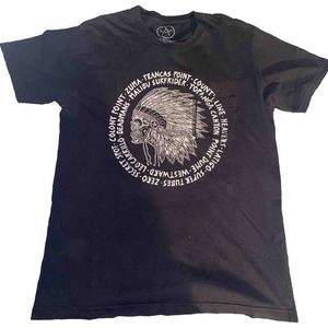 Local Authority Los Angeles Skull‎ w/ Braid Feathers Headress T-Shirt Sz XL FUFC